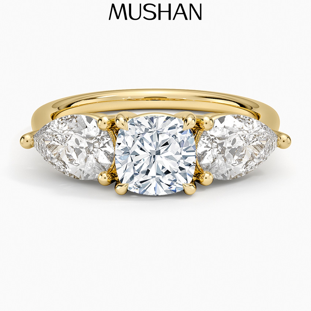 Moissanite Ring - MUSHAN Maßgefertigter Schmuck Sterling Silber Ring