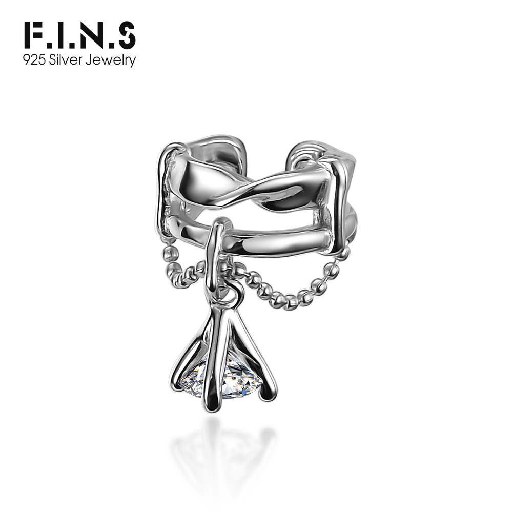 Ear Cuff No Piercing - F.I.N.S 1PC Koreanische Ohrringe S925 Sterling