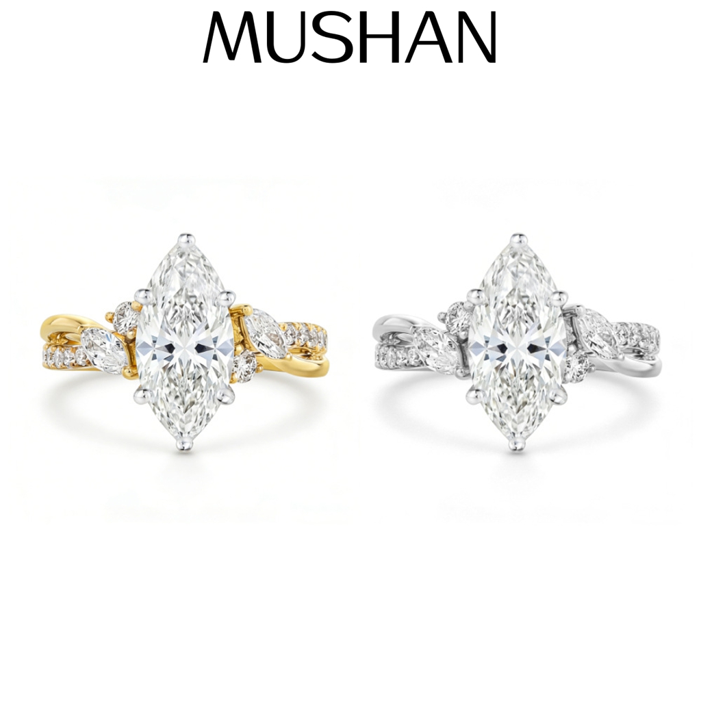 Moissanite Ring - MUSHAN Maßgefertigter Schmuck 925 Sterling Silber