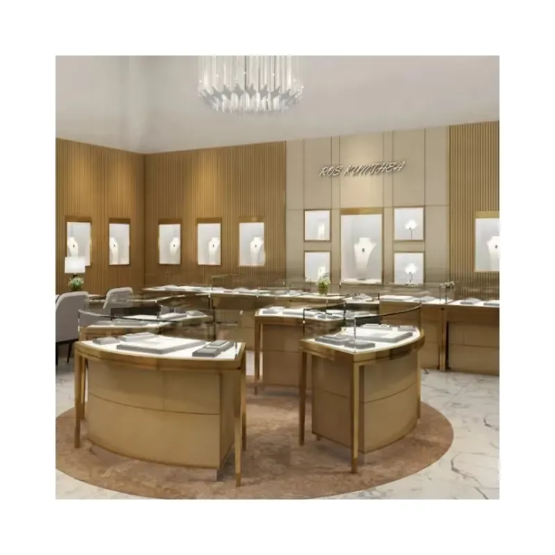 Used Jewelry Watches - Weiße Vitrine mit Rauchglas, gebrauchte LED-Beleuchtung,
