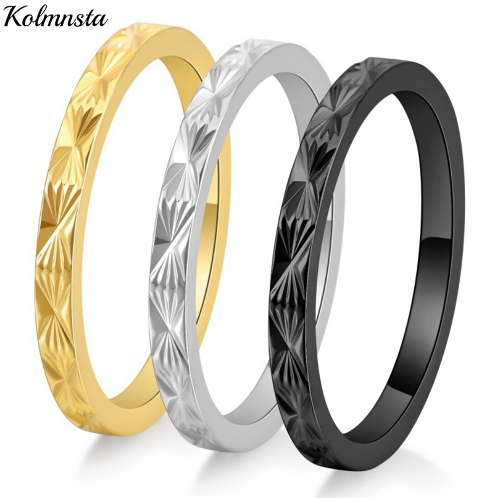 Minimalist Ring Stackable - Kolmnsta 2mm Titan Stahl Stapelbare Hochzeit