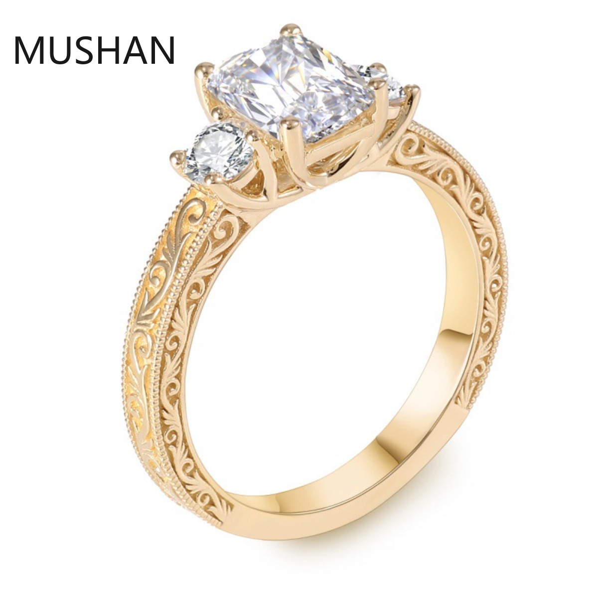 Moissanite Ring - MUSHAN Luxus Maßgefertigte 14K 18K Goldringe