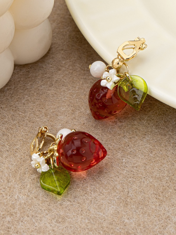 Niedliche Erdbeer-Frucht-Ohrkl – Ear Cuff No Piercing Bewertung und Preis