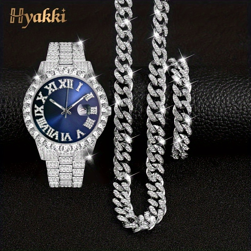 Mode Silber blau Uhr Set Gesch – Icebox Jewelry Watches Bewertung und Preis