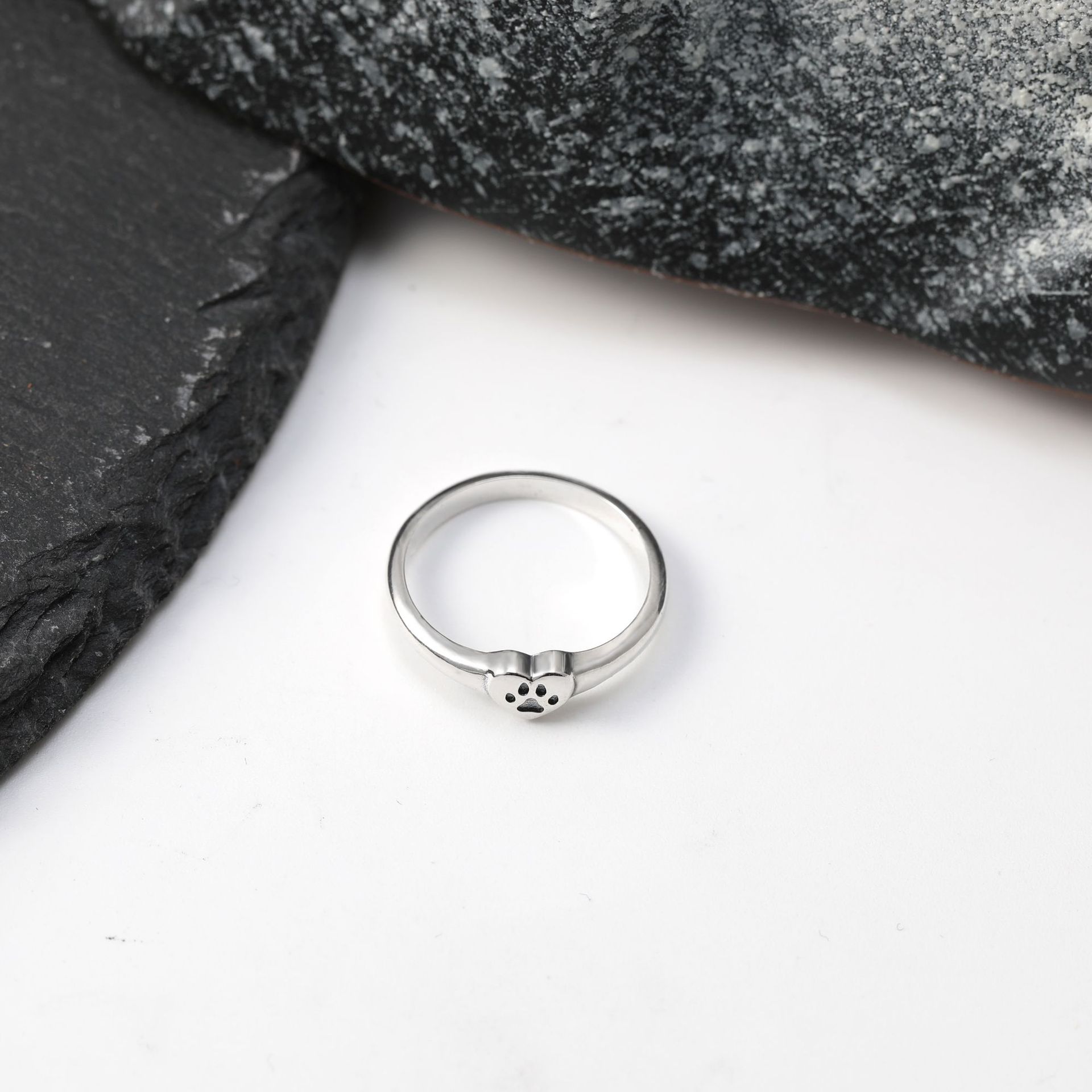 S925 Silber Hohler Pfotenabdru – Minimalist Ring Stackable Bewertung und Preis