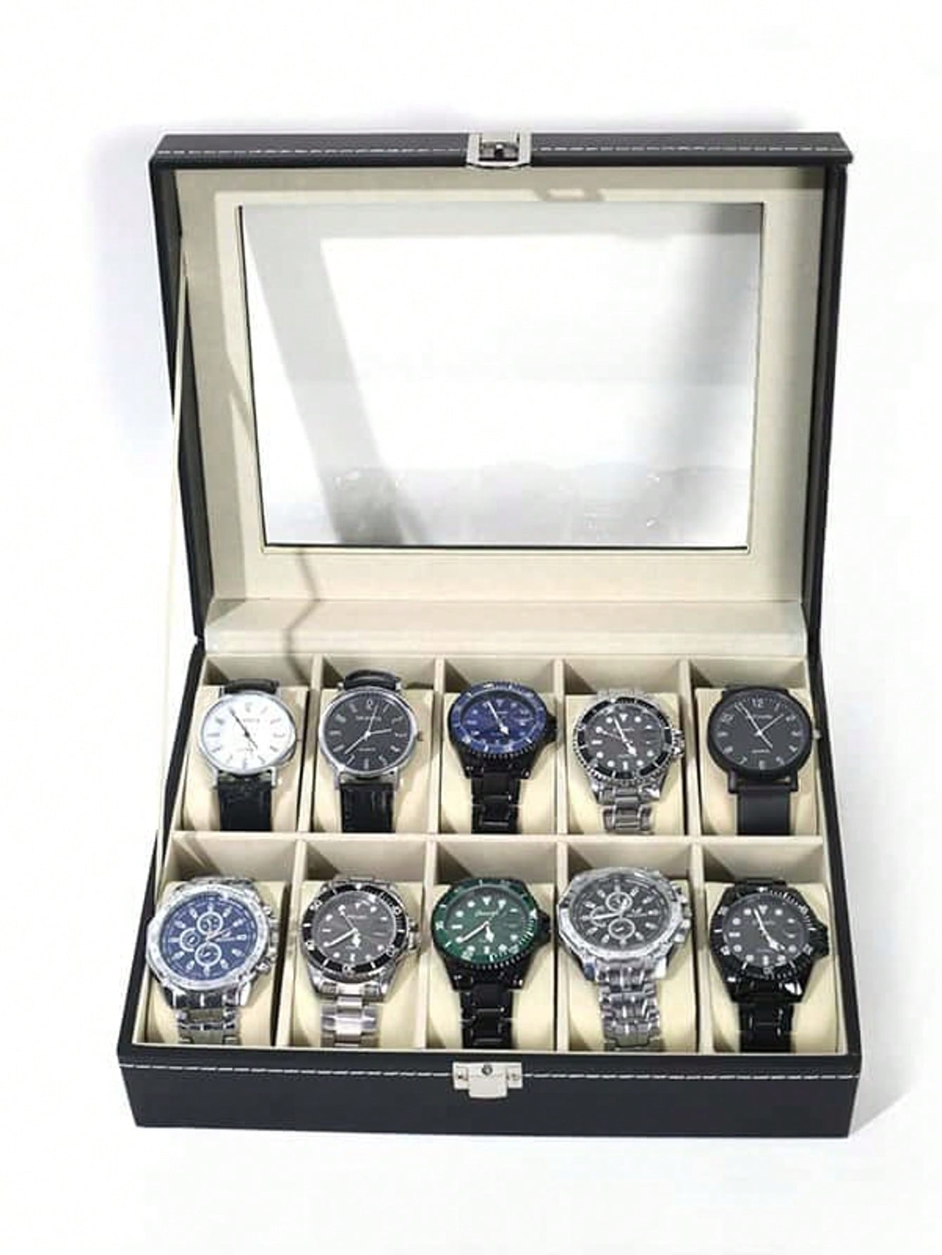 Leder-Uhrenbox mit Schloss, Gr – Jewelry And Watches Box Bewertung und Preis