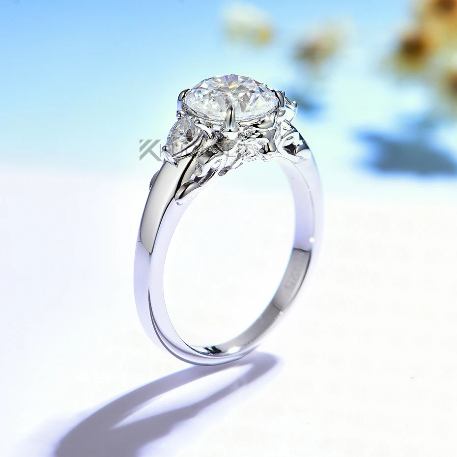 7,5 mm runder D VVS1 Löwen-Sol – Moissanite Ring Bewertung und Preis