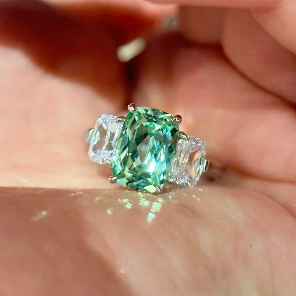 Luxuriöser Mintgrüner Hochkarä – Minimalist Ring Stackable Bewertung und Preis